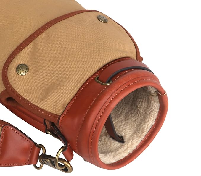 Tourbon Vintage Golf Club Carry Bags Travel Case - Canvas and Leather