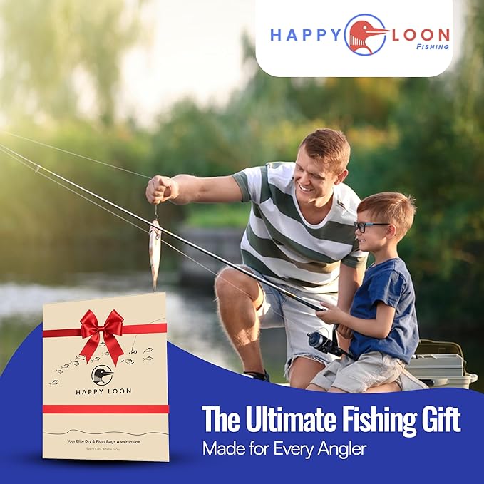 Elite Waterproof Fishing Tackle Bag Set - 2 Sizes, 100% Submersible Dry Bags, Floats with Lure & bait- Scuba-Grade Zipper, PVC-Free, Tethering Loop - Premium Fishing accessory pouch