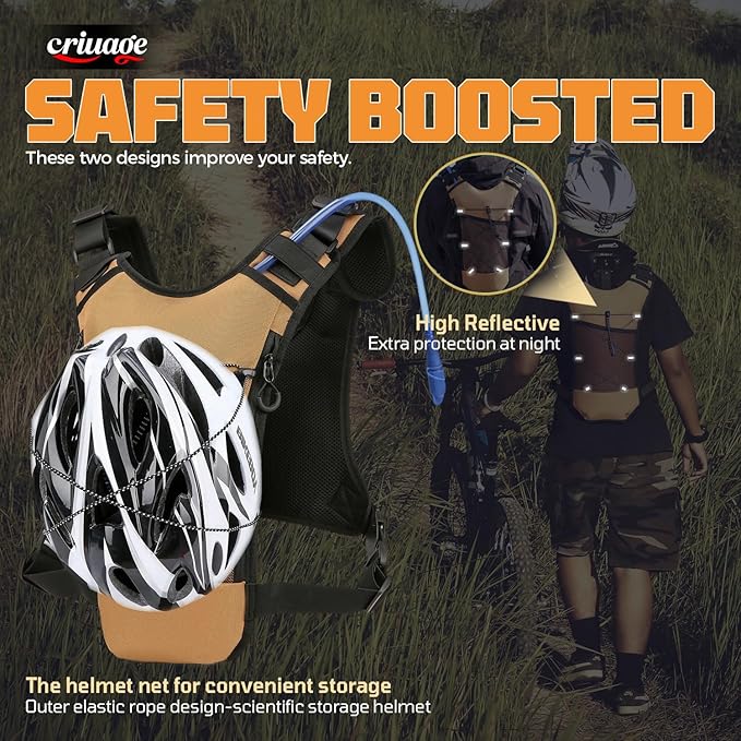 Criuage USA Original Patent Running Hydration Vest Backpack, Lightweight Chest Pack with 2.0L Water Bladder Bag Daypack for Hiking Running Cycling Race Marathon for Women Men