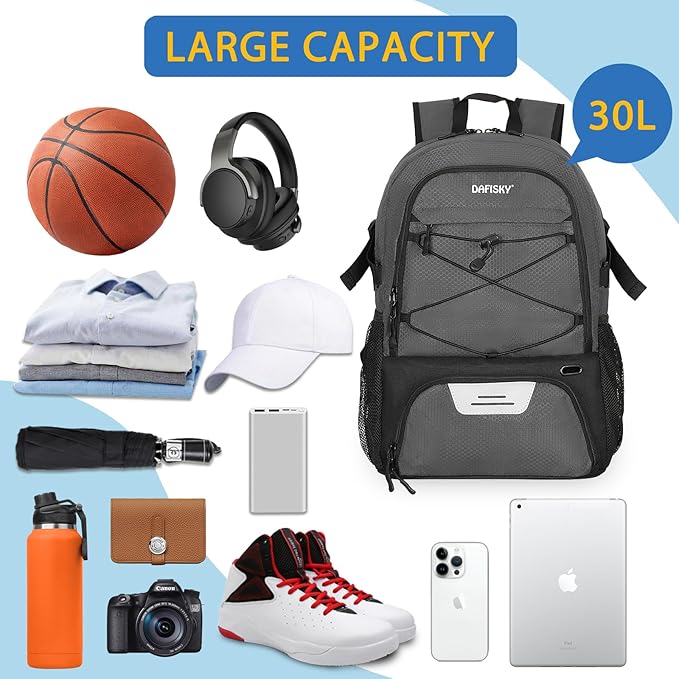 Basketball Backpack with Ball Compartment – Large Basketball Bag with Shoes compartment Sports Equipment Bag for Soccer Ball,Volleyball,Gym,Outdoor,Travel