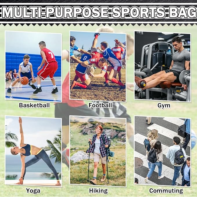 KAEGREEL Drawstring Soccer Bag Basketball Backpack for Kids Teens, Foldable Sports Bags Detachable Ball Mesh Bag for Gym Yoga Football Baseball