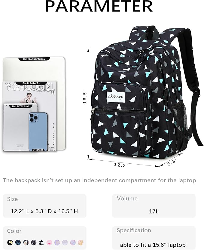 abshoo Classical Basic Travel Backpack For School Water Resistant Bookbag | For School, For School