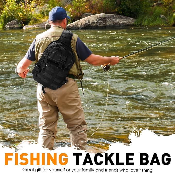 Eccliy 6 Pcs Fishing Tackle Bag Backpack with Rod Holders, Tackle Box, Fishing Pliers Kit and Fish Lip Gripper, Fish Gear and Equipment Fisherman Gift for Men Women
