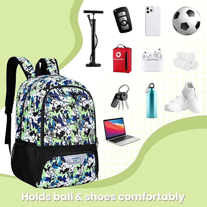 Youth Soccer Bag-Soccer Backpack&Backpack for Football Basketball,with Ball Compartment Separate Cleat Package