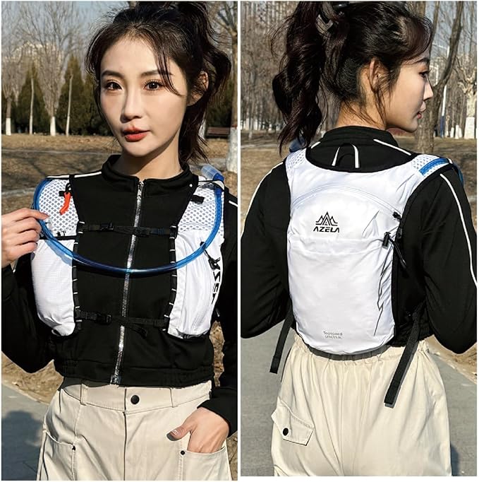 YAPJEB Lightweight Hydration Pack Backpack Vest, Optional 1.5L 2L BPA Free Water Bladder - Leakproof Breathable for Men Women Running Hiking Cycling Marathon