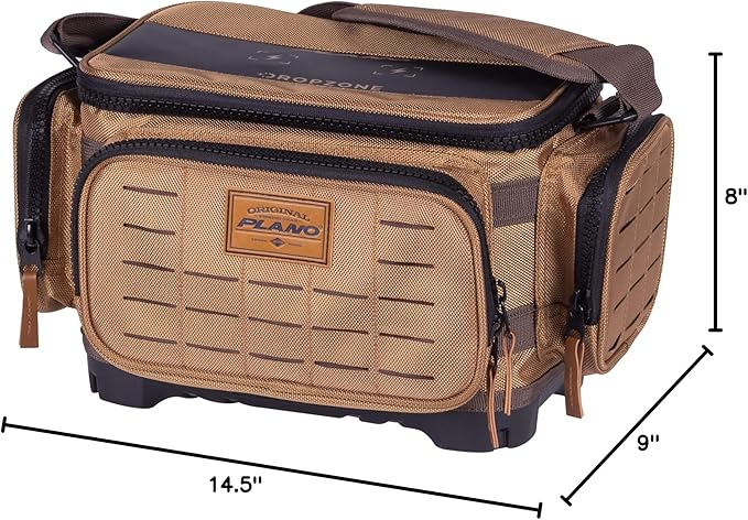 Plano Guide Series Tackle Bag | Premium Tackle Storage with No Slip Base and Included stows, Khaki with Brown and Black Trim