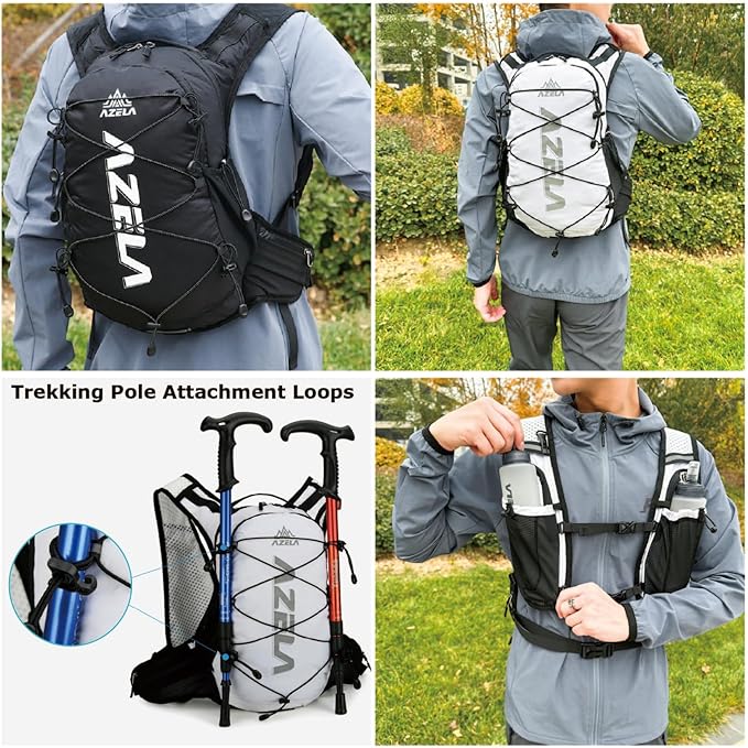 YAPJEB Lightweight Hydration Pack Backpack Vest, Optional 1.5L 2L BPA Free Water Bladder - Leakproof Breathable for Men Women Running Hiking Cycling Marathon