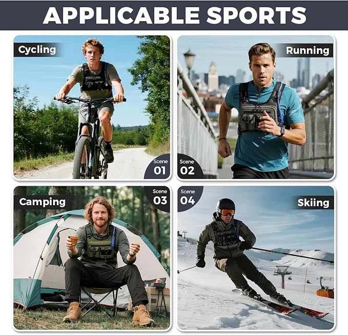 Criuage USA Original Patent Running Hydration Vest Backpack, Lightweight Chest Pack with 2.0L Water Bladder Bag Daypack for Hiking Running Cycling Race Marathon for Women Men