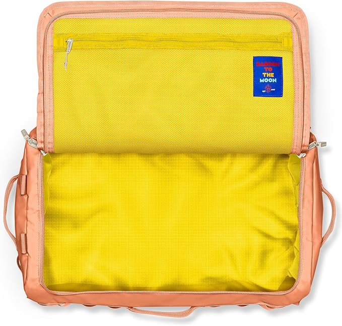 Baboon to the Moon Go-Bag Big Duffle Bag - Detachable Straps, Stylish, Compact, Large Travel Bag Lightweight, Durable, Water-Resistant for Men and Women (Sunset Coral)