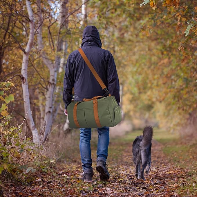 Duffle Bag for Men Personalized Overnight Bags Travel Bag with Durable Canvas Weekender Overnight Bag with Shoe Compartment Custom Groomsmen Gift for Travel Gym Storage Camping Moving (Green)