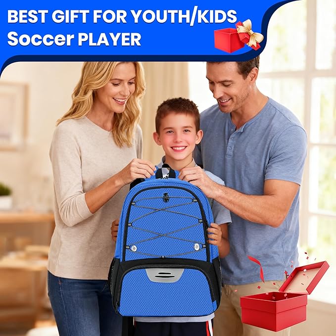Youth Soccer Bag-Soccer Backpack&Backpack for Football Basketball,with Ball Compartment Separate Cleat Package