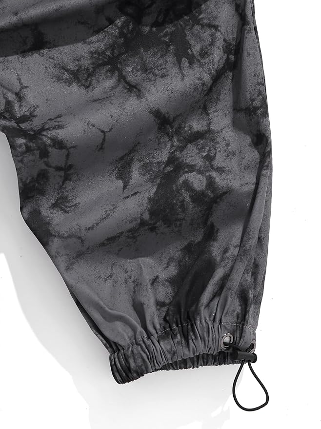 ZAFUL Men's Parachute Pants Casual Baggy Cargo Drawstring Trouser