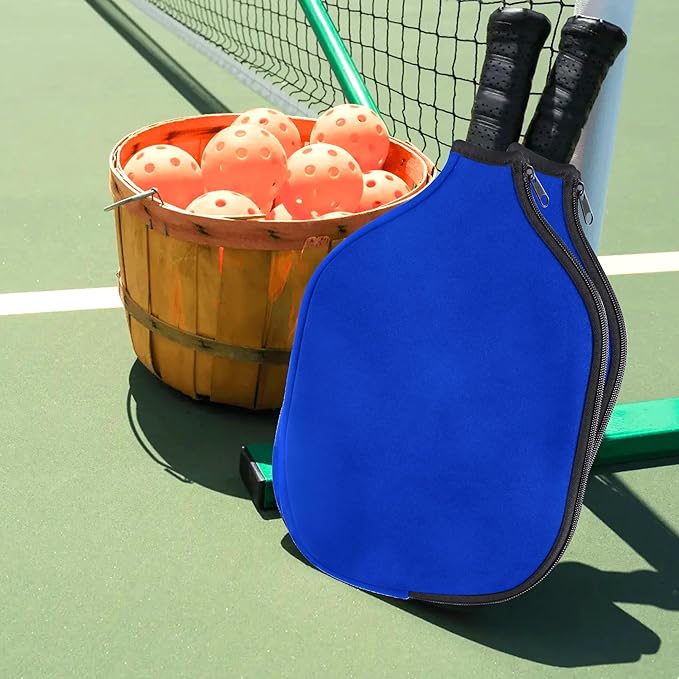 2 PCS Pickleball Paddle Covers, Durable Neoprene Universal 8.26 x 11.8Inch Zippered Racket Sleeve Storage Bag, Fits USAPA Standard Pickleball Racquets