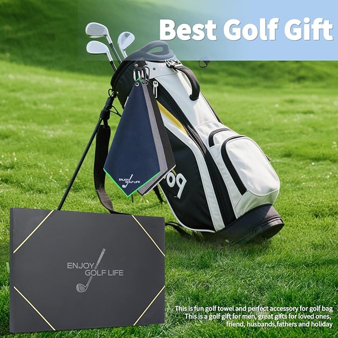 3 Pack Golf Towel(16" X 16"), Top-Tier Microfiber Super Absorbent Golf Towels for Golf Bags, Premium Waffle-Pattern Embroidered with Carabiner Clip, Golf Accessories (3 Classic Colours)