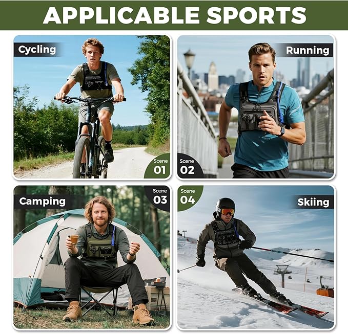 Criuage USA Original Patent Running Hydration Vest Backpack, Lightweight Chest Pack with 2.0L Water Bladder Bag Daypack for Hiking Running Cycling Race Marathon for Women Men