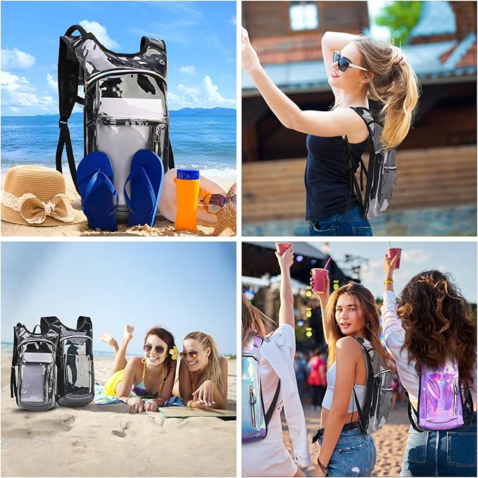 CTSAYCTL Hydration Backpack,Water Backpack with 2L Water Bladder,Festival Essential-Rave Hydration Pack,Lightweight Insulation Hydropack for Outdoor,Hiking,Running,Biking,Music Festival for Men Women