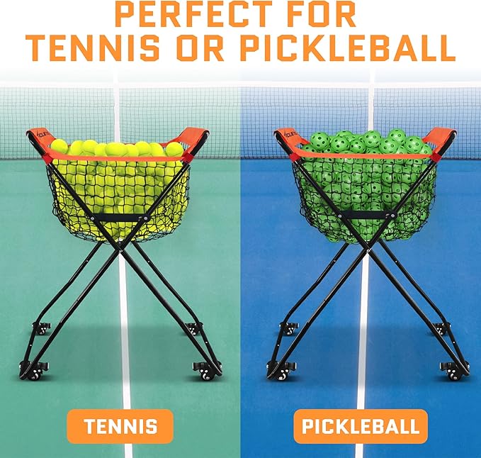 ACELETIQS Baseball Softball Portable Batting Practice Ball Caddy, Use During Training and Drills, Save Your Back No More Bending, Holds up to 60 Baseballs, Instant Setup