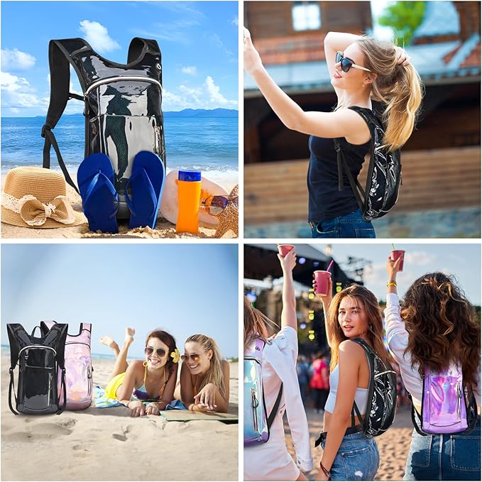 CTSAYCTL Hydration Backpack,Water Backpack with 2L Water Bladder,Festival Essential-Rave Hydration Pack,Lightweight Insulation Hydropack for Outdoor,Hiking,Running,Biking,Music Festival for Men Women