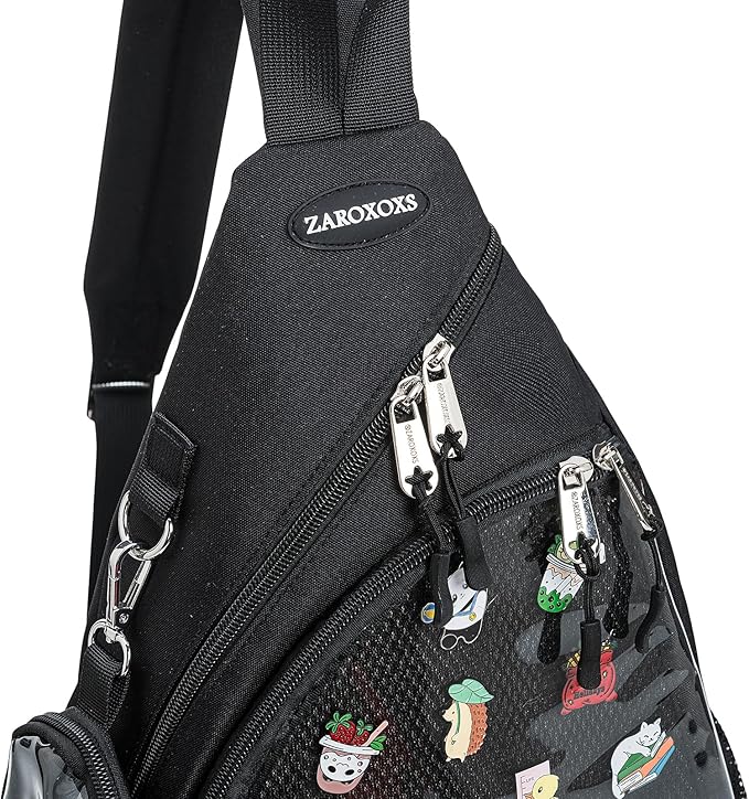 ZAROXOXS Mens Womens Oxford Ita Bag Pin Display Chest Pack Single Shoulder Bag Sport Backpack Packs Hiking Daypack