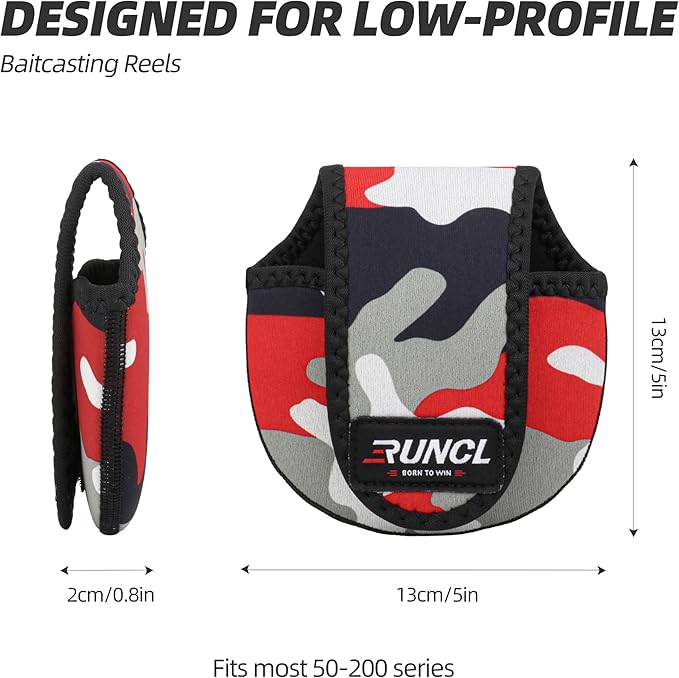 RUNCL Baitcasting Reel Bag – Protective Storage Pouch for Baitcasting Reels & Spinning Reels, Lightweight & Durable, Ideal for Freshwater & Saltwater Fishing Trips (Camouflage)