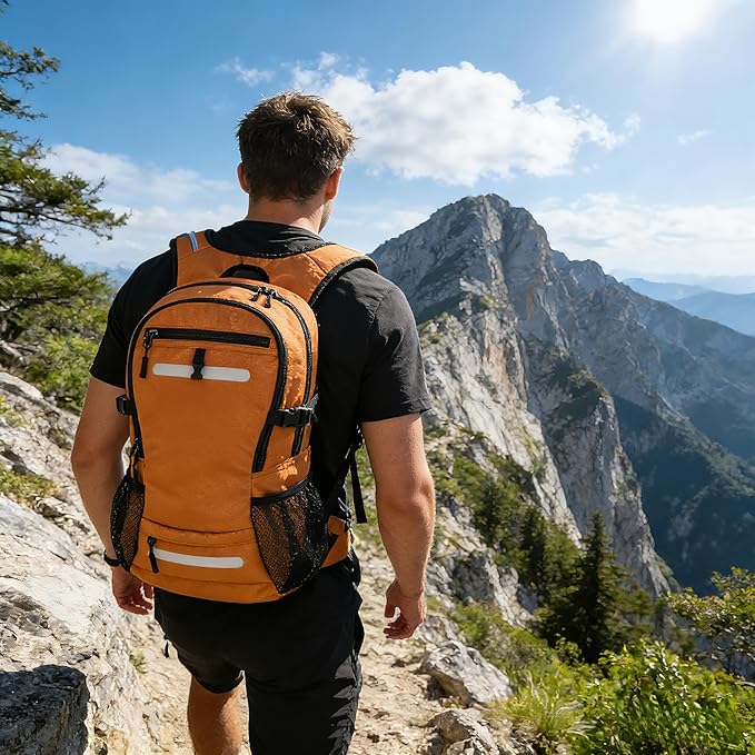 Zavothy 18L Multipurpose Hiking Backpack with 3L Water Bladder – Durable Hydration Backpack with Insulated Bladder Compartment, Hidden Helmet Holder & Rain Cover – for Hiking, Commuting, and Camping