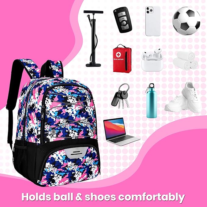 Youth Soccer Bag-Soccer Backpack&Backpack for Football Basketball,with Ball Compartment Separate Cleat Package