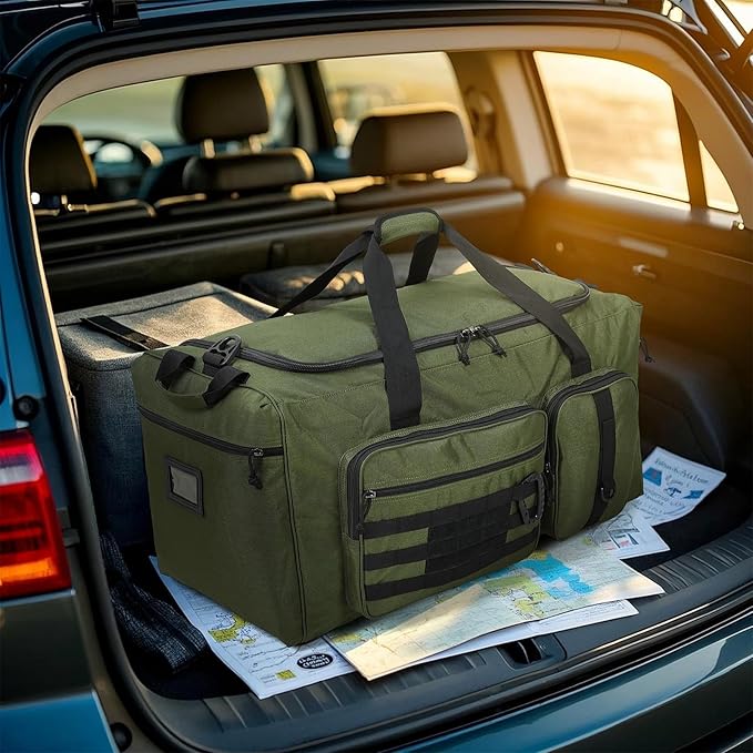 120L Extra Large Gym Duffle Bag for Men Women 32" Heavy Duty Duffel Bags for Travel with Shoes Compartment Tactical Sports Gym Equipment Bag for Football Baseball & Training, Upgraded Green