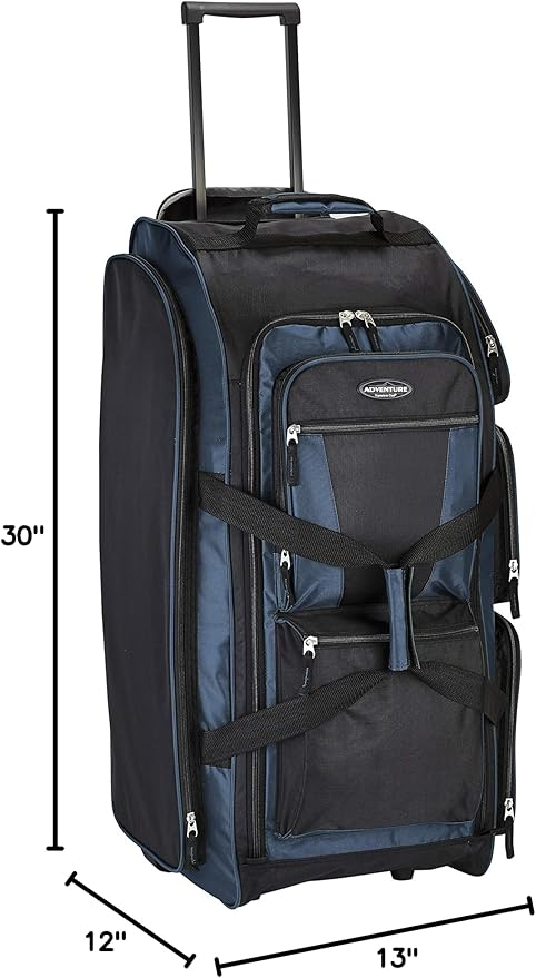 Travelers Club Xpedition 30 Inch Multi-Pocket Upright Rolling Duffel Bag