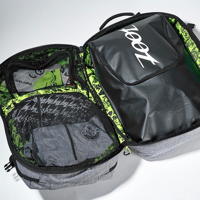 Zoot Ultra Tri Bag, Triathlon Transition Backpack with Wet Storage for Men & Women Athletes, Race Day, Travel & Train, Black