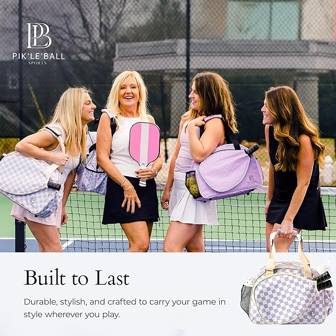 Pik’le’Ball Sport Premium Women's Pickleball Bag – Stylish and Versatile Sports Bag with Water Bottle Holder, Padded Paddle Pocket, and Spacious Design (fits 2+ Paddles!)