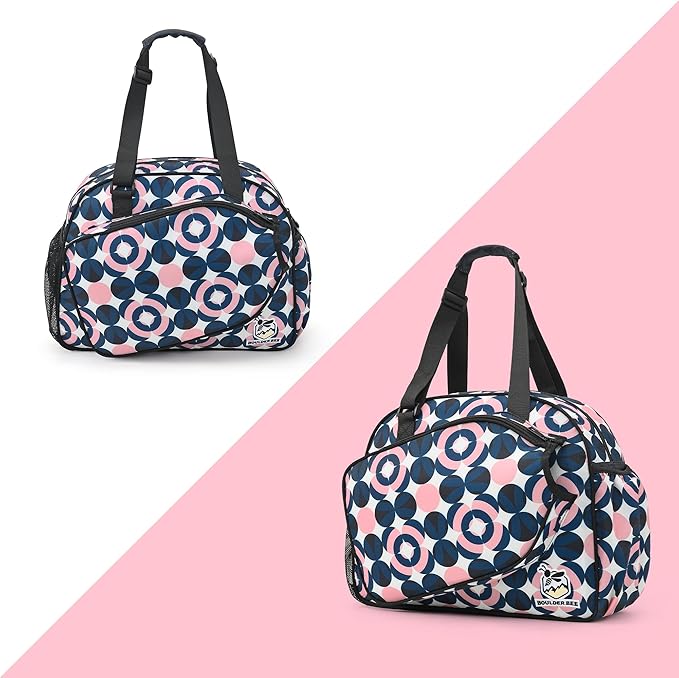 Boulder Bee Pickleball Bags, Premium Pickleball Tote Bag for Girls, Women’s Hand/Shoulder Gym Bag w Water Bottle Holder, with Pickleball Racquet/Paddle Holder