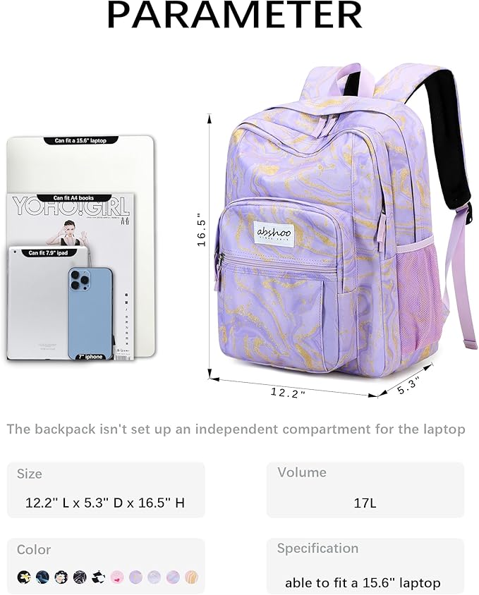 abshoo Classical Basic Travel Backpack For School Water Resistant Bookbag | For School, For School