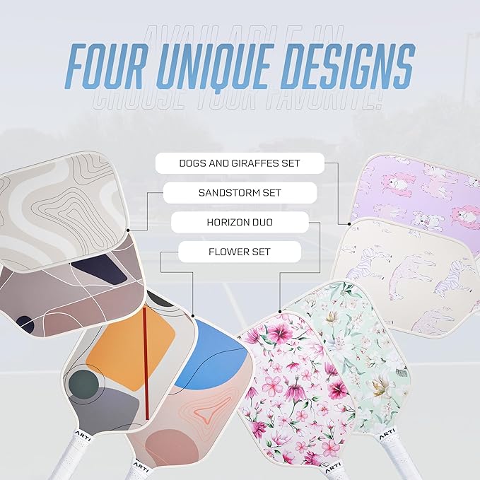 ARTI Pickleball Paddles Set of 2-USAPA Approved Fiberglass Surface Pickleball Set,2 Pickleball Rackets, 4 Balls and 1 Portable Carry Bag