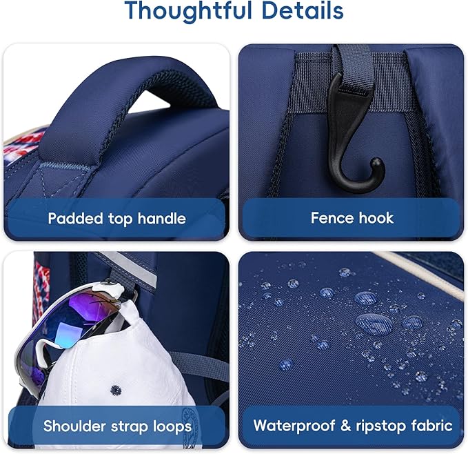 Baseball Bag for Youth | Softball Backpack 50L Large Capacity with Shoe Compartment and 4 Bat Holders | Nova Flare Series