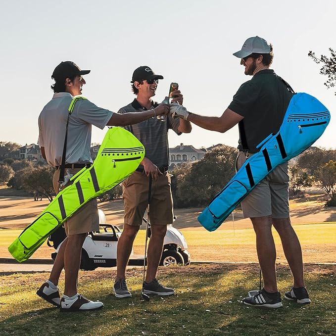 Big Teeth Golf Sunday Bag, Small Golf Bag Lightweight, Par 3 Golf Bag for A Few Clubs Driving Range, Practice with Carry Shoulder Strap Foldable Multi-Colour