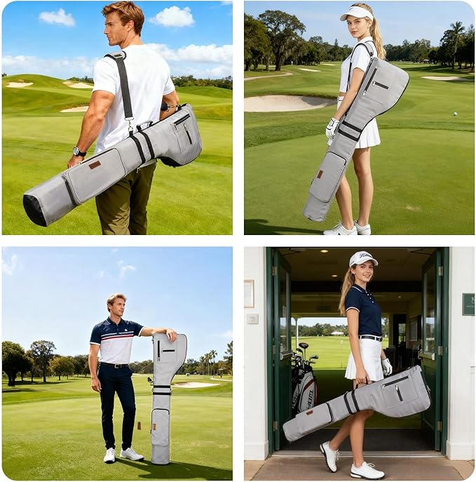 AKOZLIN Golf Clubs Carry Bag 8-10 Lightweight Foldable Travel Sunday Golf Case with Strap Waterproof Sunday Bag