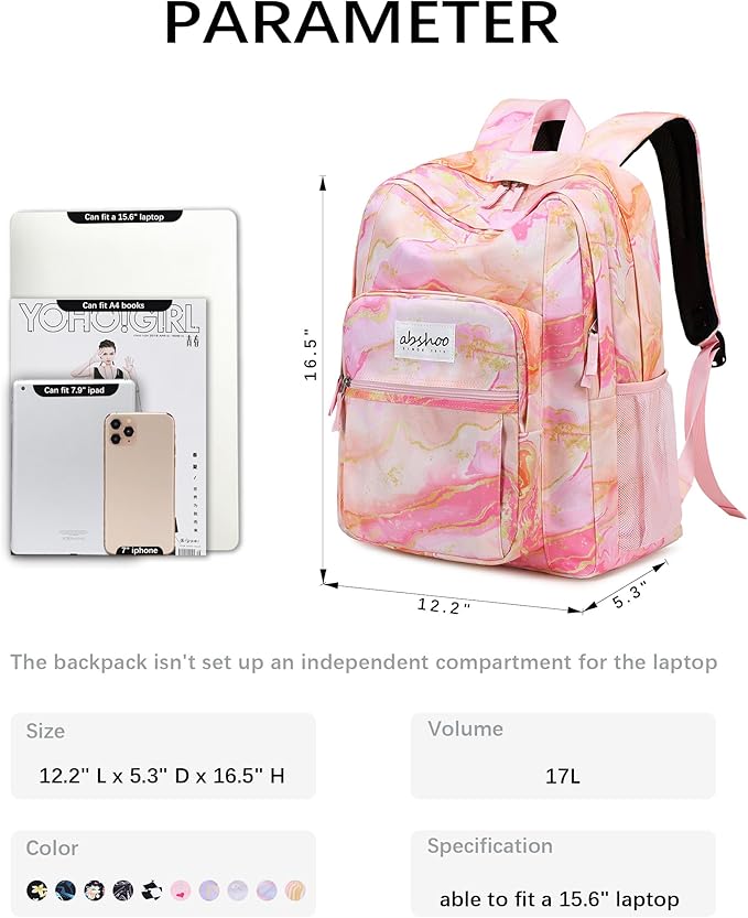 abshoo Classical Basic Travel Backpack For School Water Resistant Bookbag | For School, For School