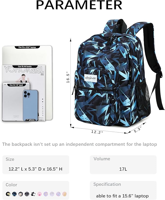 abshoo Classical Basic Travel Backpack For School Water Resistant Bookbag | For School, For School