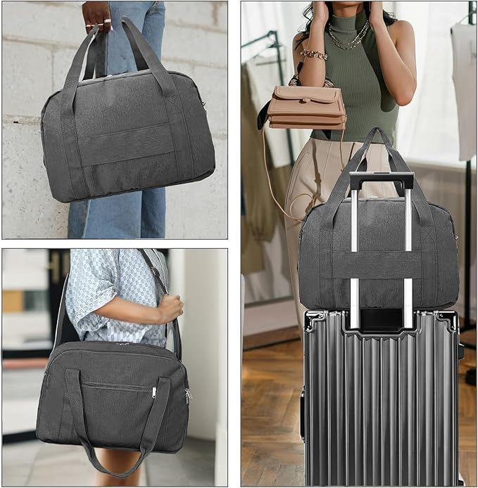 18" Small Carry on Bags for Airplanes with Laptop & Wet Compartment Underseat for Spirit Airlines Personal Item Travel Bag 18x14x8 in Duffle Gym Bag for Women Men