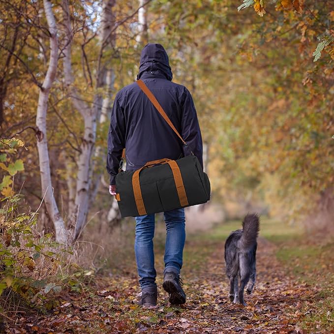 Duffle Bag for Men Personalized Overnight Bags Travel Bag with Durable Canvas Weekender Overnight Bag with Shoe Compartment Custom Groomsmen Gift for Travel Gym Storage Camping Moving (Black)