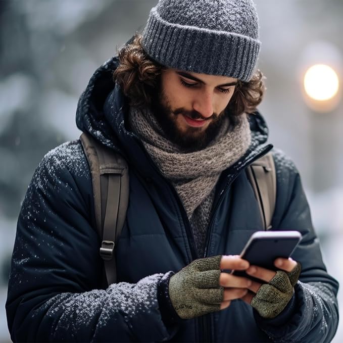 Palmyth Wool Fingerless Fishing Gloves - Warm for Men & Women: Cold Weather Fly Fishing, Ice Fishing, Photography & Hunting