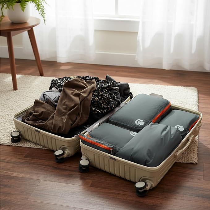 Cipway Compression Packing Cubes Set, Ultralight Expandable Travel Packing Organizers for Carry on Luggage (Grey 3pcs)