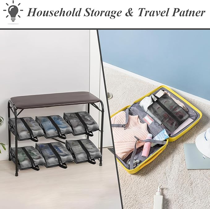 Shoe Bags for Travel, Set of 2 Pack Shoe Travel Bags for Packing, Large Waterproof Portable Travel Shoe Bag with Zipper Travel Gym Soccer Sneaker Golf Dance Essentials for Women and Men