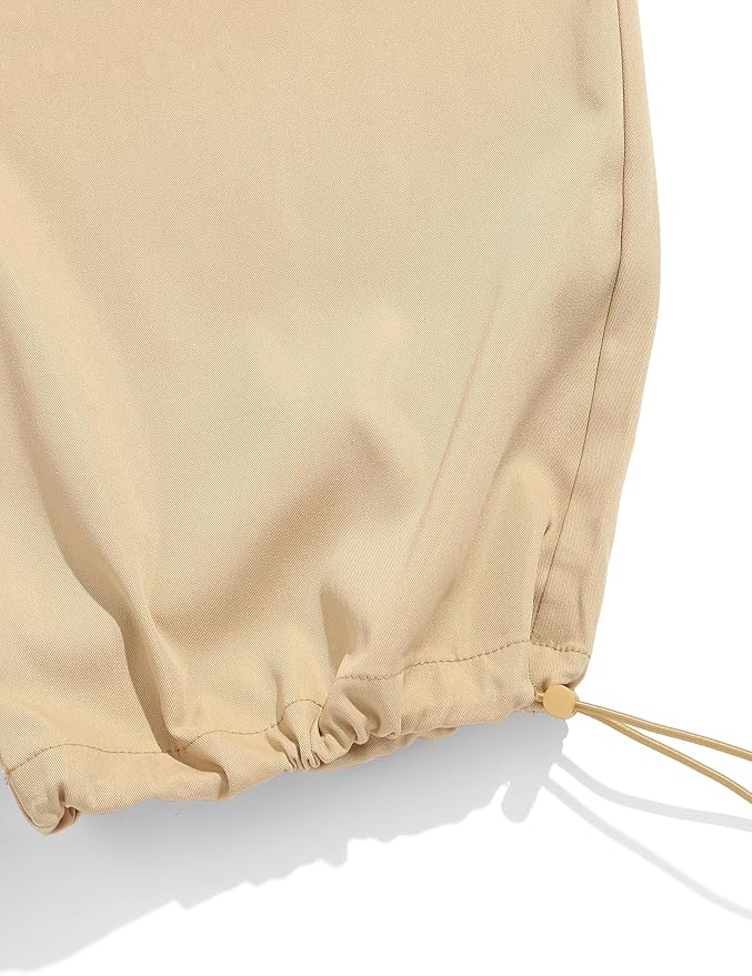 ZAFUL Men's Parachute Pants Casual Baggy Cargo Drawstring Trouser