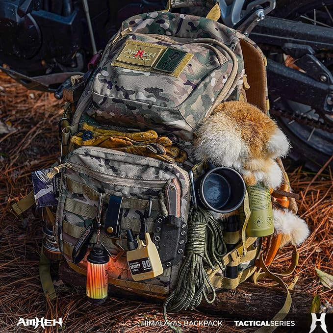 AMHEH 52L Tactical Backpack Military Molle Assault Pack - 3 Day Bugout Survival Rucksack, Hydration Compatible, Black