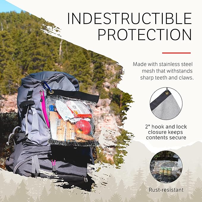 The Camping Bundle - Ultralight Rodent Proof Dry Bag for Backpacking - Bear Bag Food Storage for Camping with Coghlans Odor Proof Bag, Survival Utility Rope and Carabiner (Small)