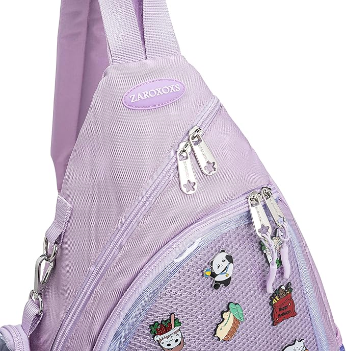 ZAROXOXS Mens Womens Oxford Ita Bag Pin Display Chest Pack Single Shoulder Bag Sport Backpack Packs Hiking Daypack