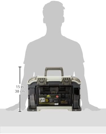 Plano Elite Series Ultimate Angled Tackle System, Graphite & Sandstone, Includes 6 StowAway Utility Boxes, Premium Tackle Storage for Fishing Gear and Accessories, Waterproof Case
