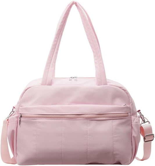 Gym Bag Sport Duffel Overnight Weekender Travel Bag with wet pocket and shoe pocket M04 Pink