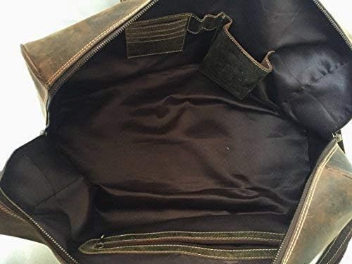 KomalC 24 Inch Leather Duffle Bags for Men and Women Travel Overnight Weekend Bag Sports Gym Duffel for Men